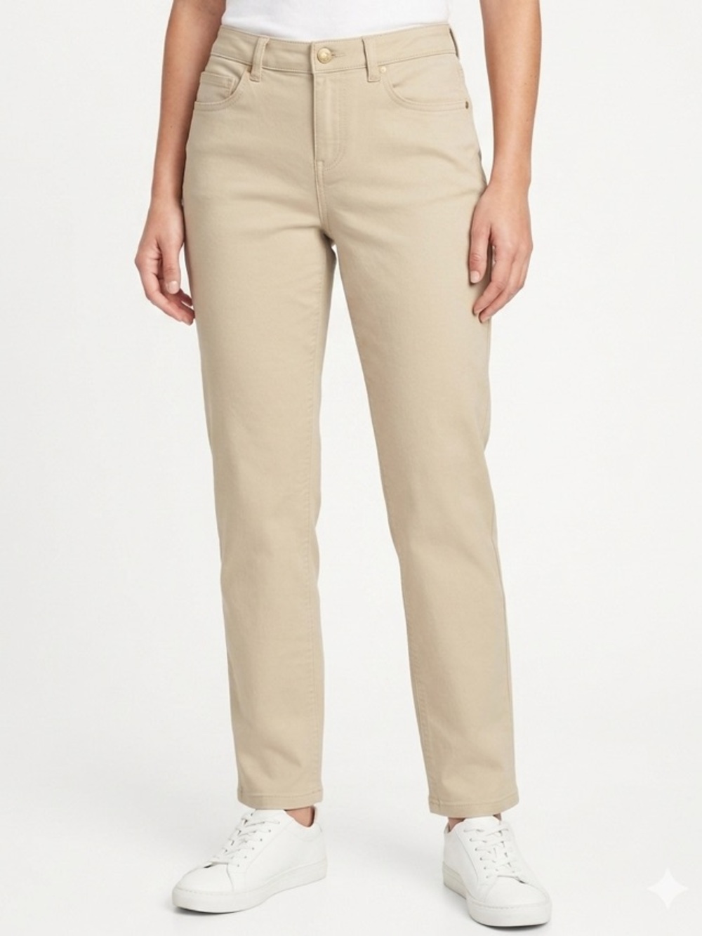 JONES NEW YORK Sport Beige Classic Stretch Straight Leg Casual Pants size 4